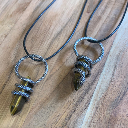 SNAKE PENDANTS (TIGERS EYE & AMETHYST)