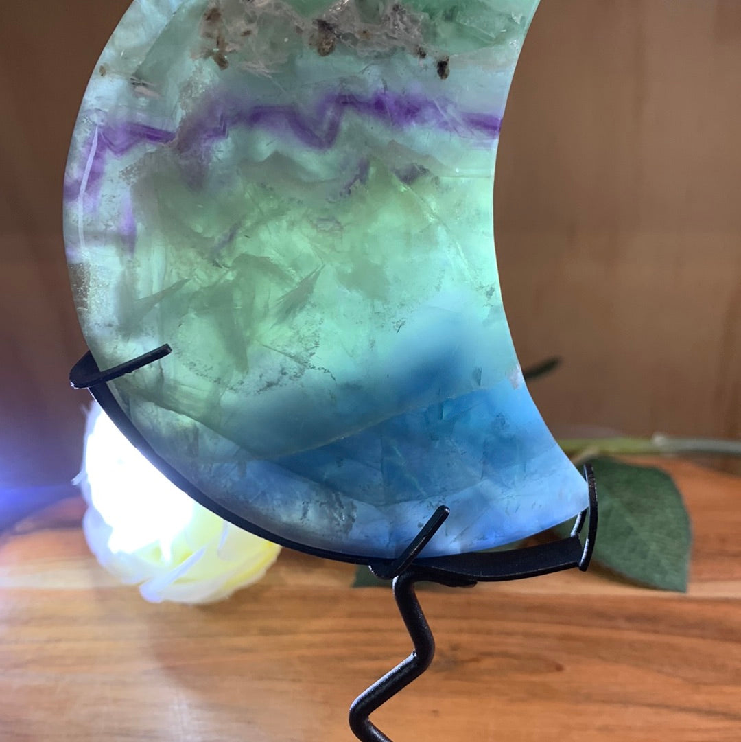 SNOWFLAKE FLUORITE MOONS