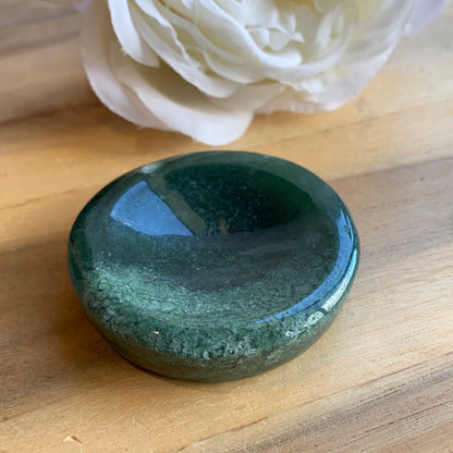 MOSS AGATE FLAT BOWL