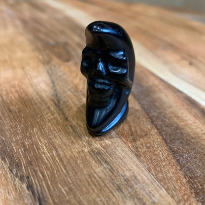 BLACK OBSIDIAN SKULL MOON