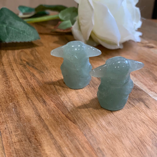 GREEN AVENTURINE BABY YODA (IN THE TRANSPORTATION EGG)