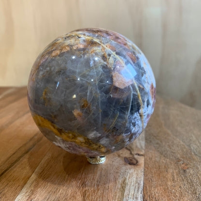 MEXICAN CRAZY LACE AGATE with PINK TOURMALINE SPHERE