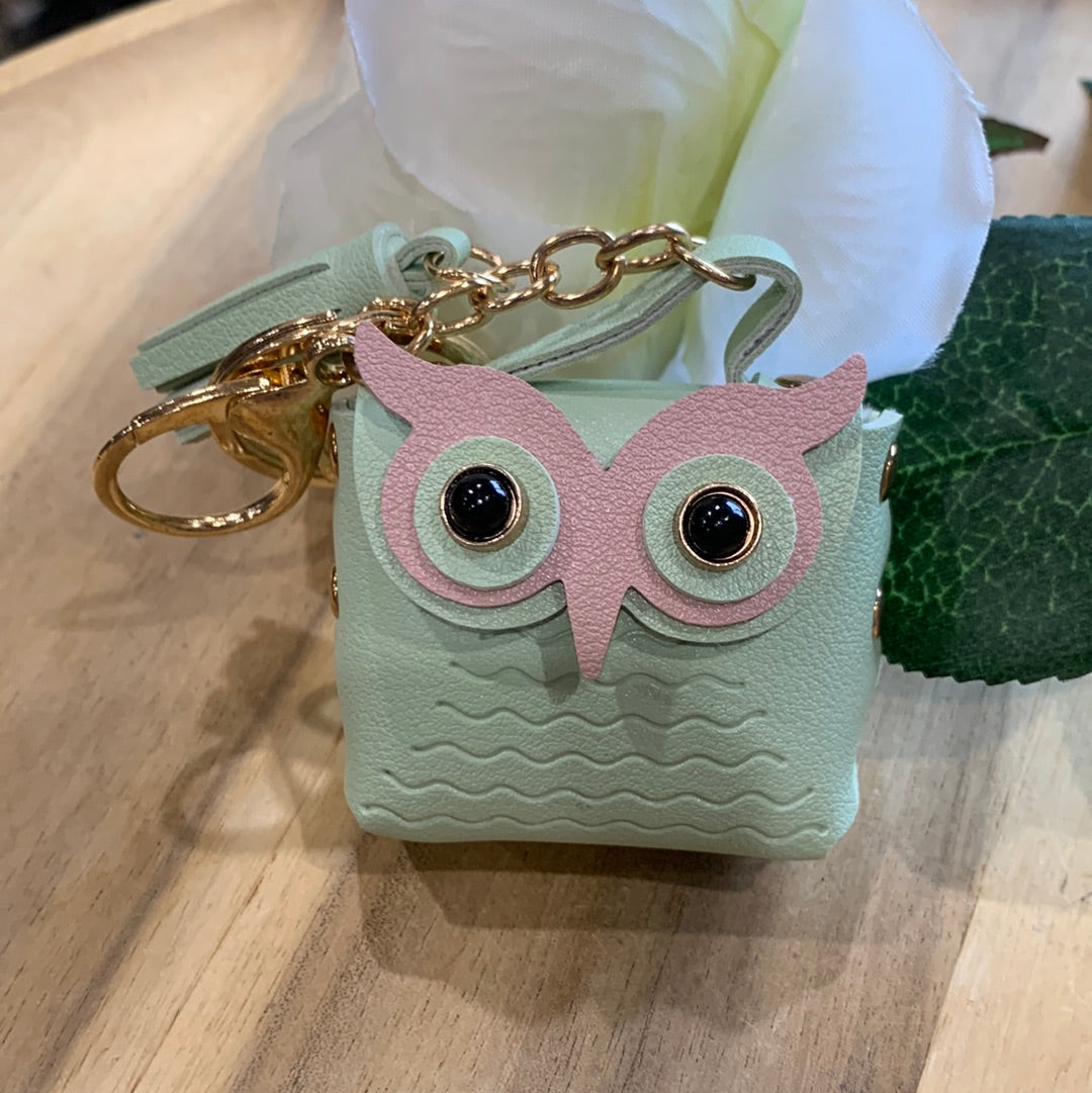 CUTE LEATHER OWL BAG KEYRINGS