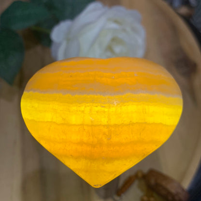 ORANGE CALCITE HEARTS (Stands not included)