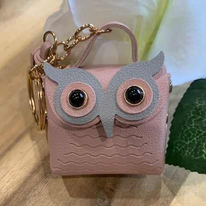 CUTE LEATHER OWL BAG KEYRINGS