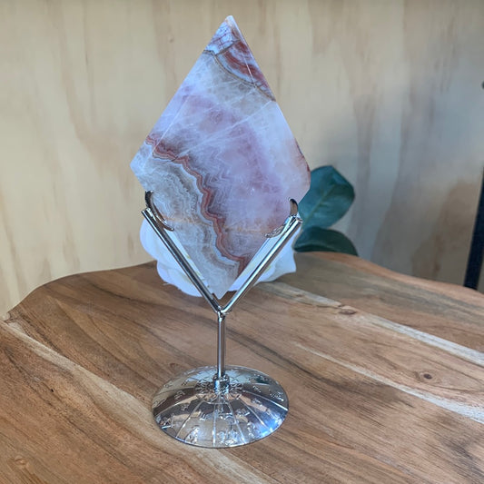 DREAM AMETHYST WITH MEXICAN AGATE DIAMOND WITH ASTROLOGY STAND INCLUDED