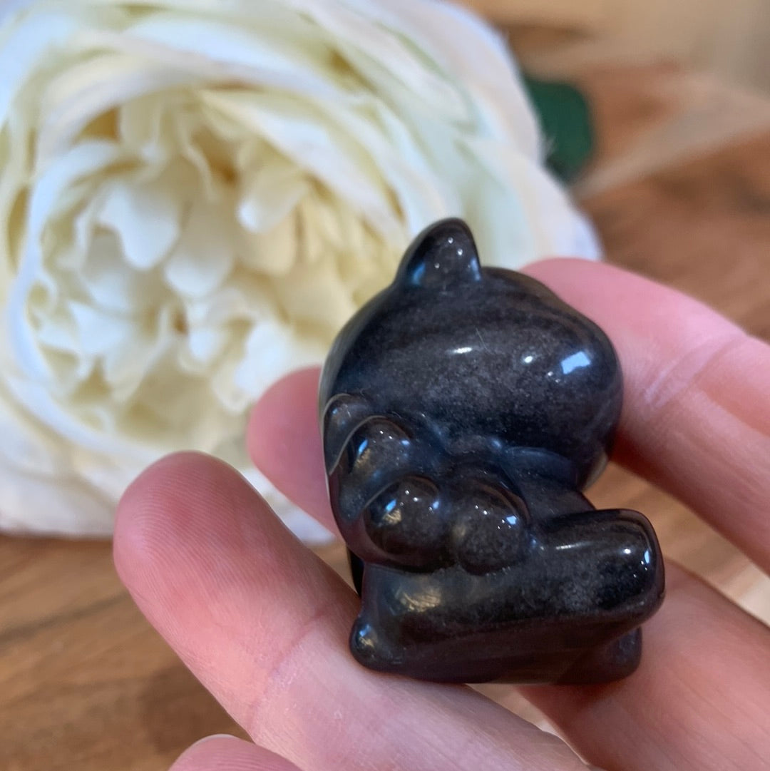 SILVER OBSIDIAN TEDDY BEARS SUPER CUTE!!!