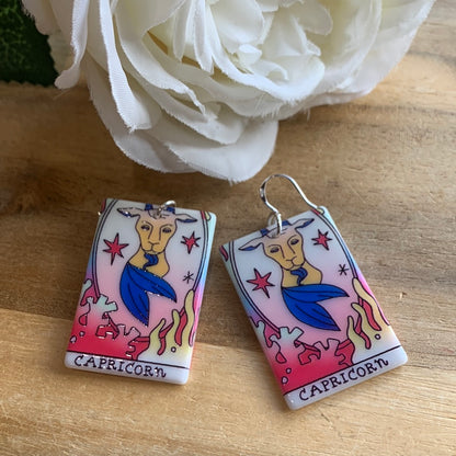 AWESOME ACRYLIC 925 STIRLING HOOK EARRINGS (NON CRYSTAL,)