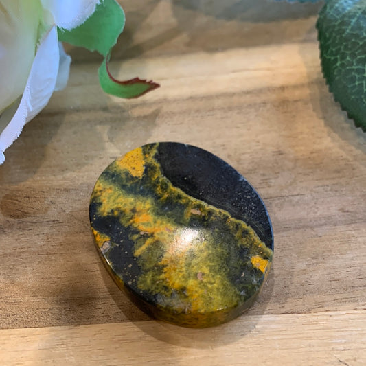 BUMBLE BEE JASPER FLAT PALM STONES