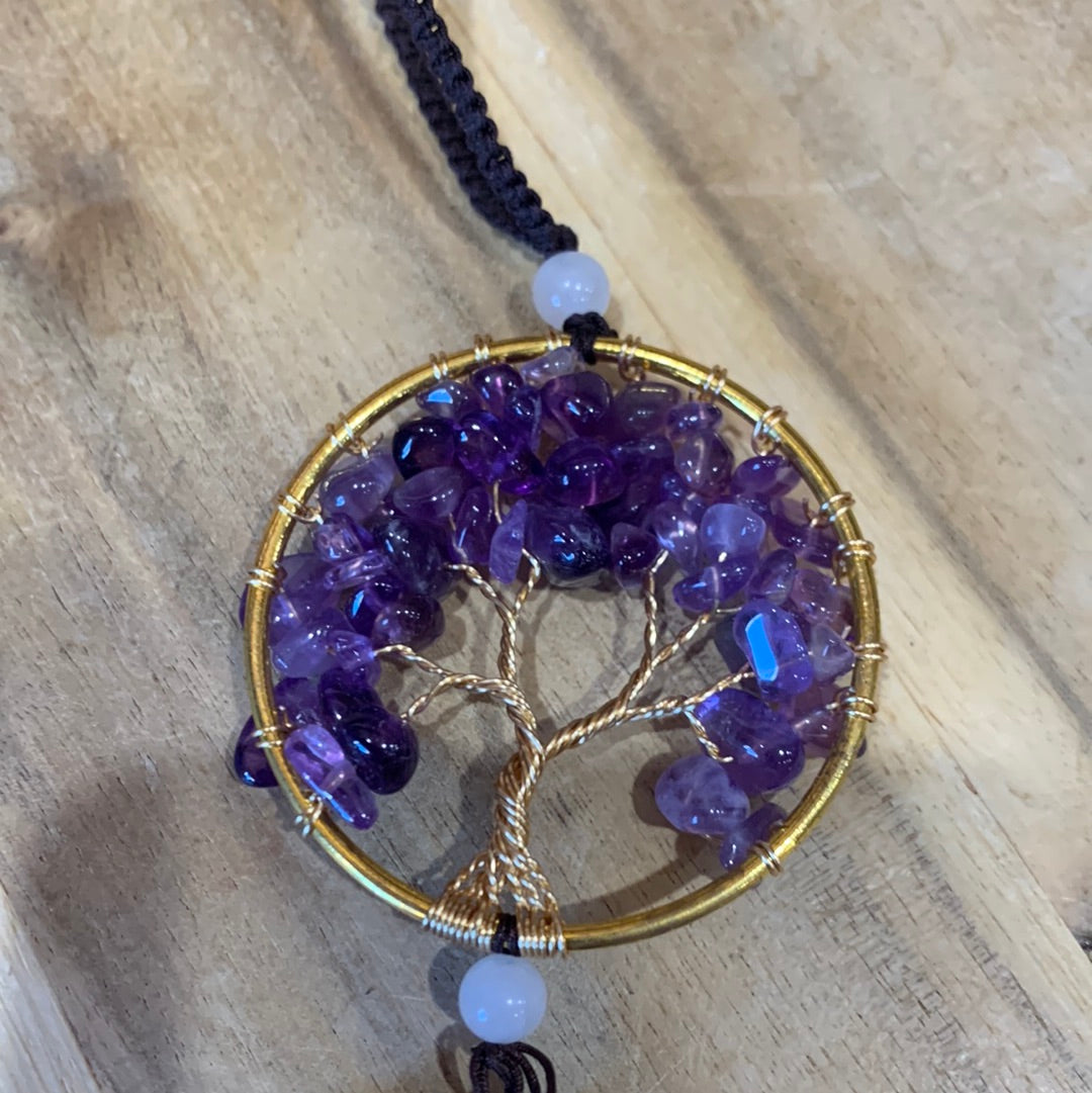 AMETHYST TREE OF LIFE CAR HANGERS