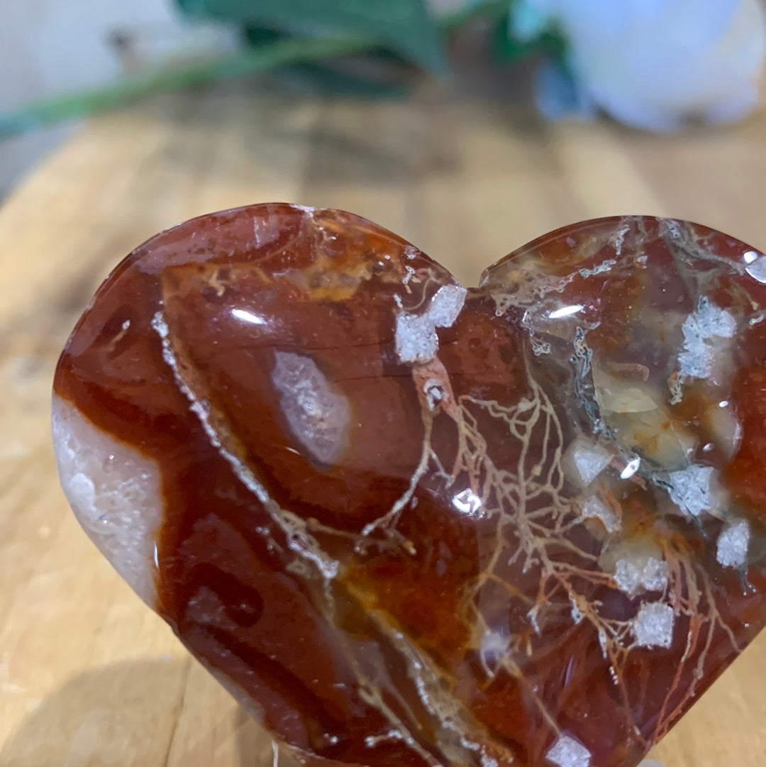 RED MOSS AGATE HEARTS