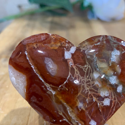 RED MOSS AGATE HEARTS