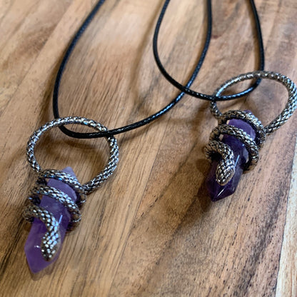SNAKE PENDANTS (TIGERS EYE & AMETHYST)