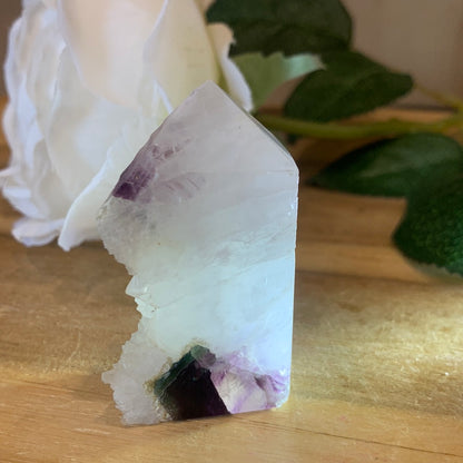 FLUORITE POINTS WITH QUARTZ