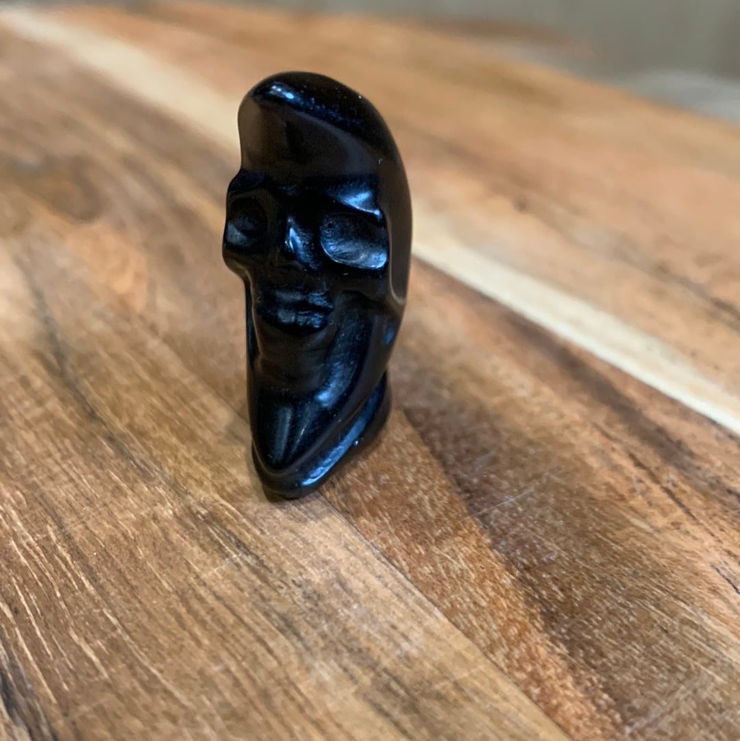 BLACK OBSIDIAN SKULL MOON
