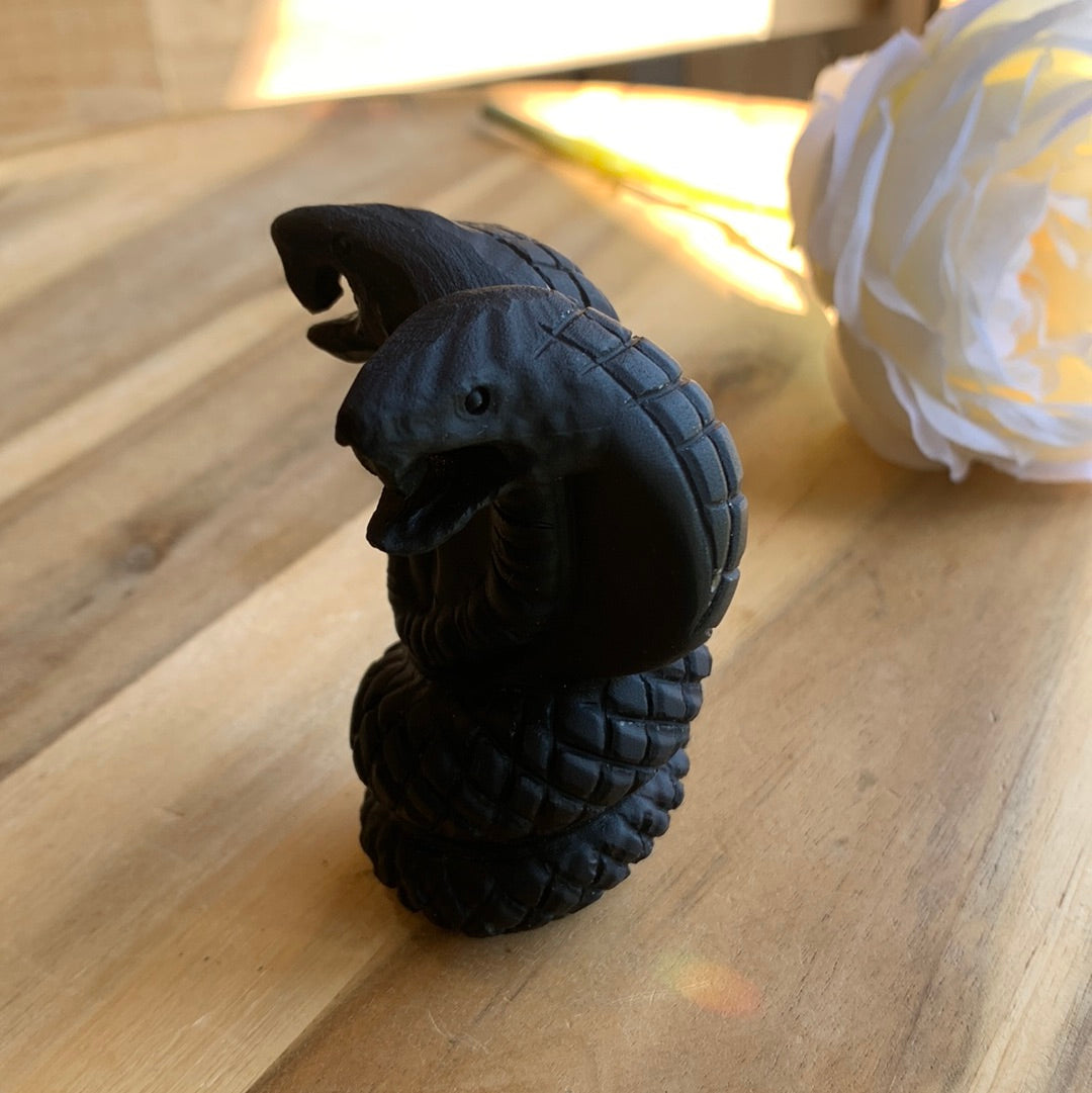 BLACK OBSIDIAN DOUBLE HEADED SNAKE