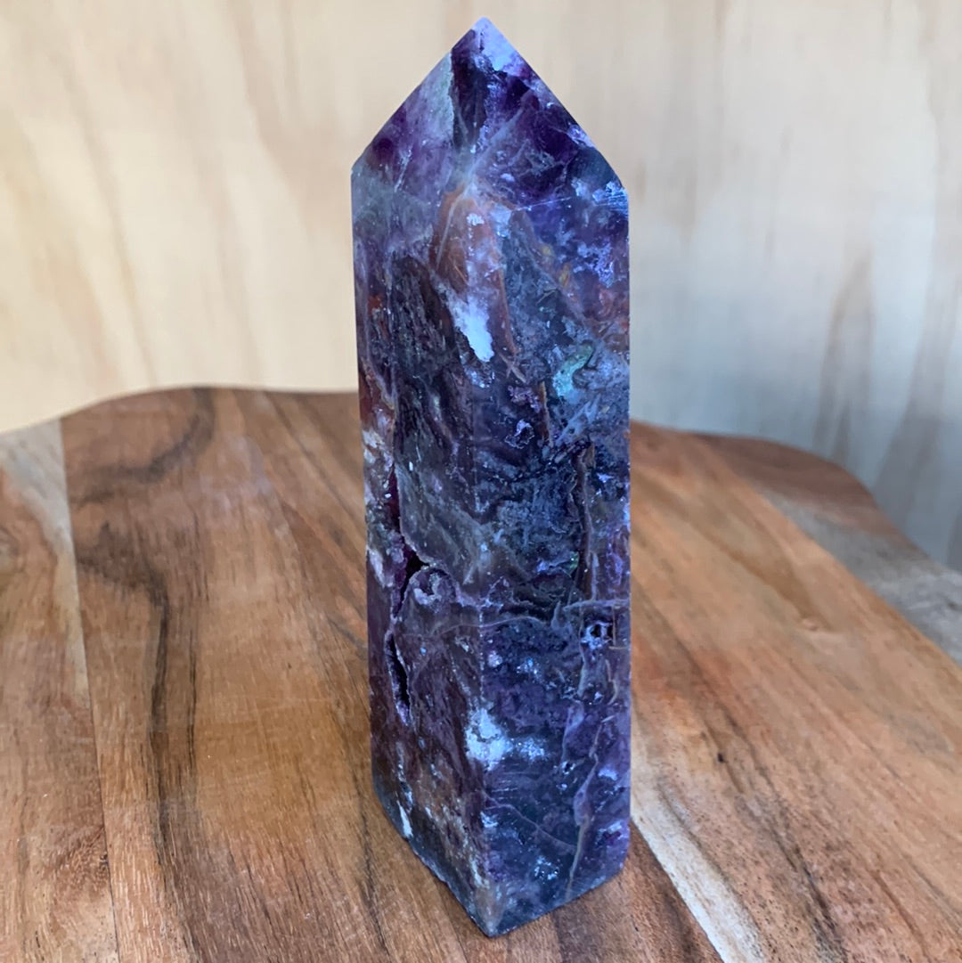 PURPLE MICA & SMOKEY QUARTZ TOWERS