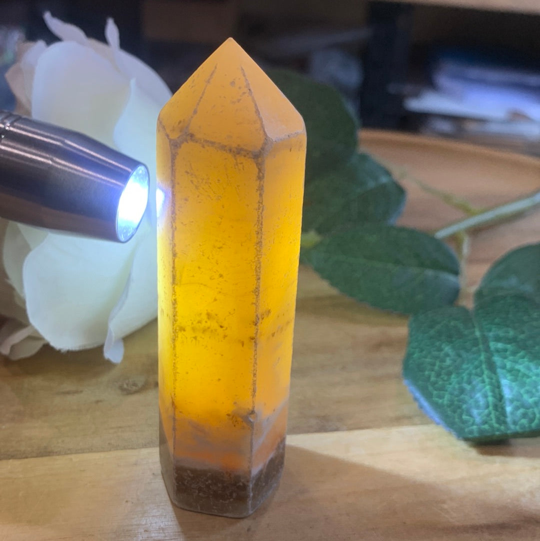ORANGE CALCITE TOWERS NON POLISHED
