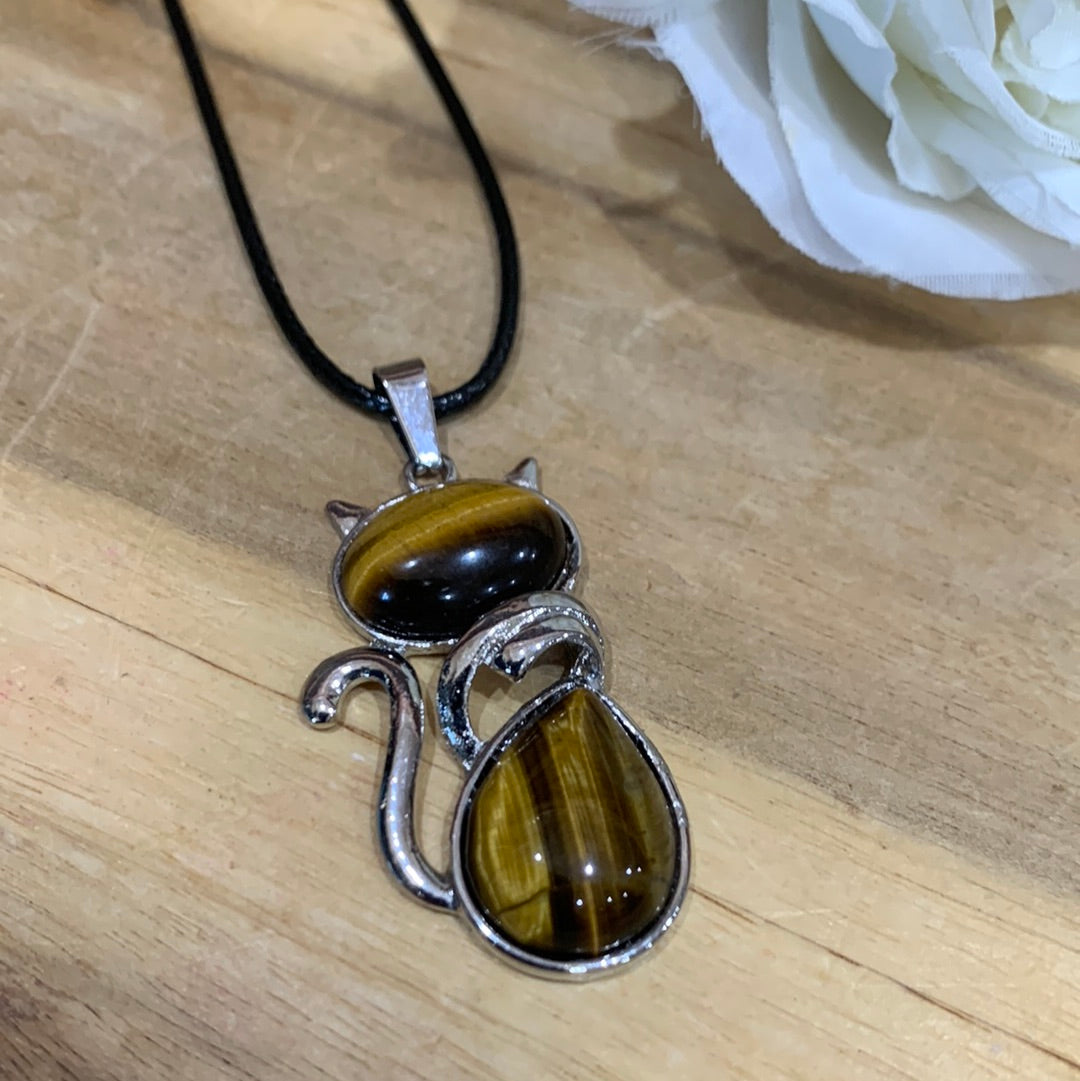 TIGERS EYE CAT PENDANT