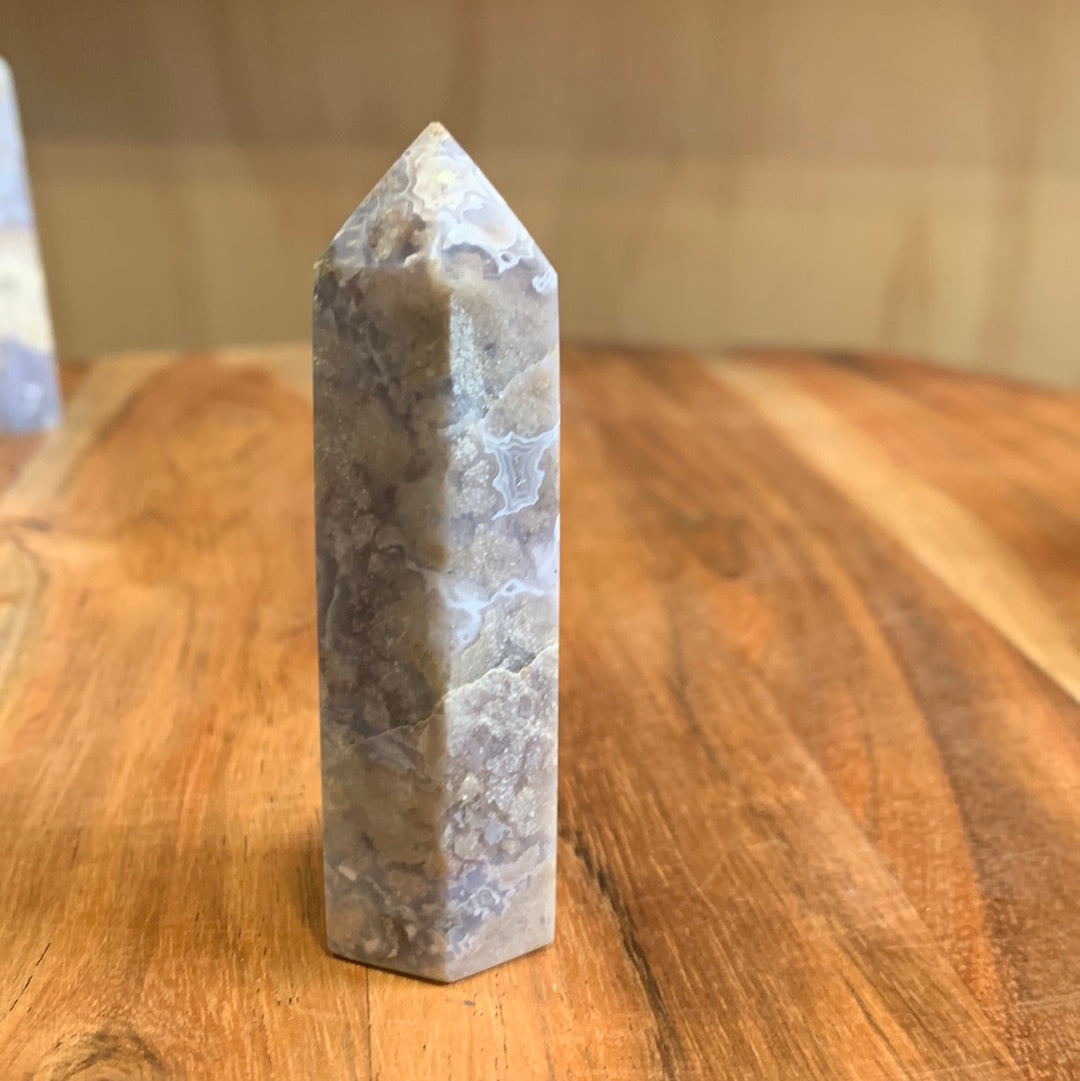 BLUE FLOWER AGATE POINTS