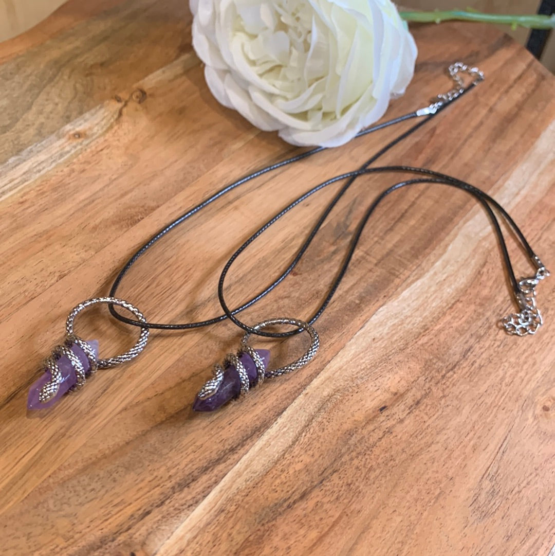 SNAKE PENDANTS (TIGERS EYE & AMETHYST)