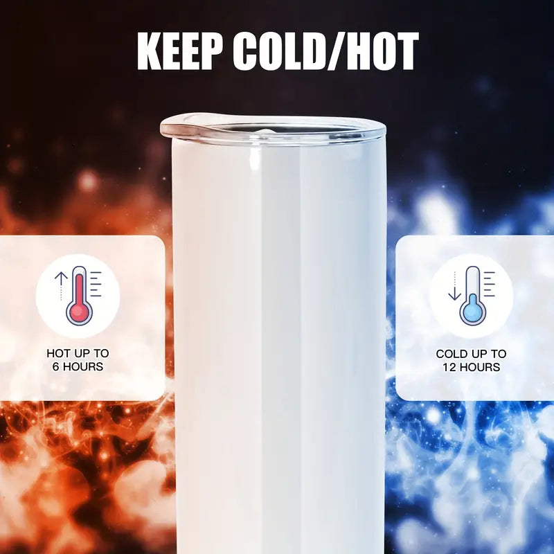 20oz SKINNY HOT OR COLD TUMBLER + SUBLIMATION WRAP OF YOUR CHOICE