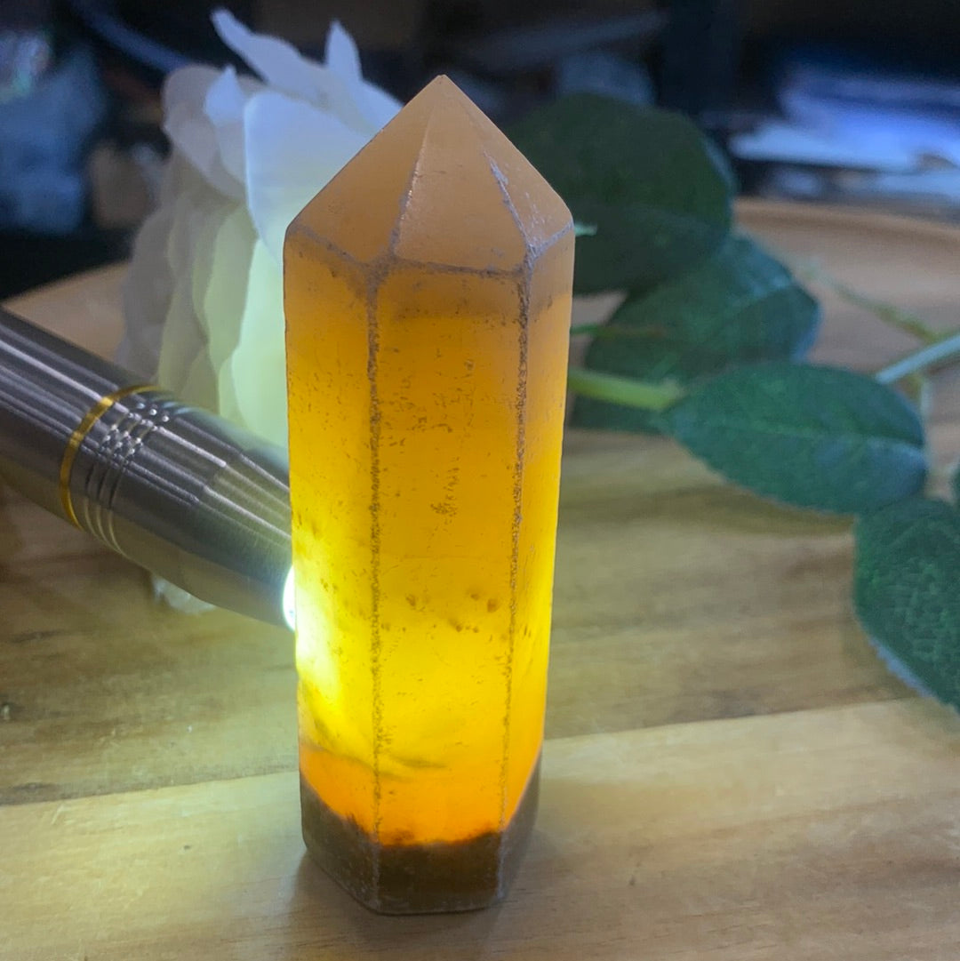 ORANGE CALCITE TOWERS NON POLISHED