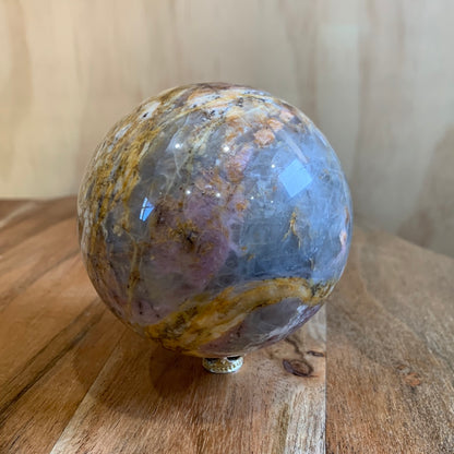 MEXICAN CRAZY LACE AGATE with PINK TOURMALINE SPHERE