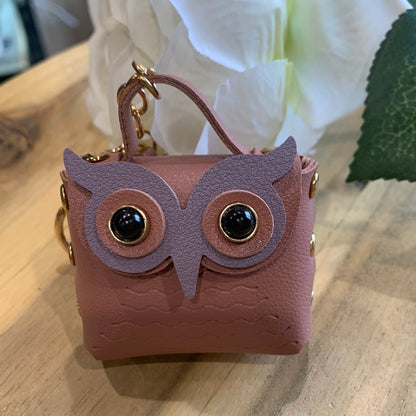 CUTE LEATHER OWL BAG KEYRINGS