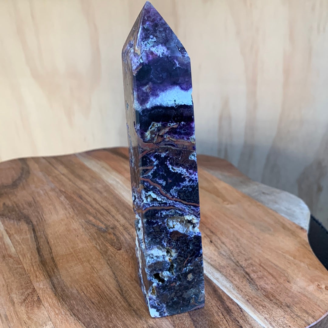 PURPLE MICA & SMOKEY QUARTZ TOWERS