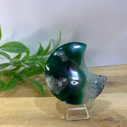 GREEN FLOWER AGATE MOON