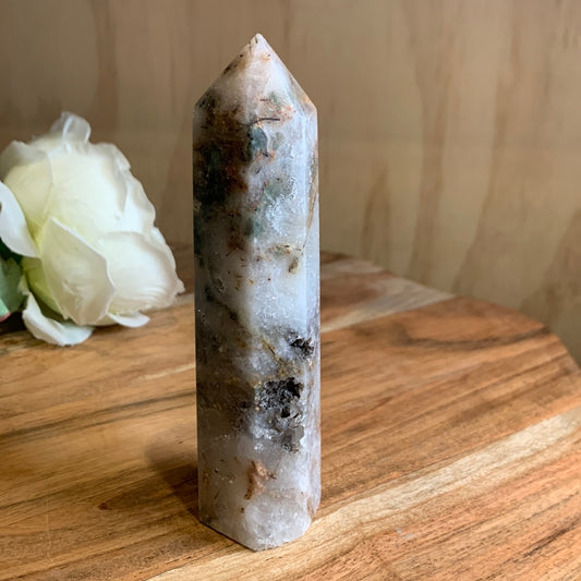 OCEAN JASPER WITH QUARTZ TOWER