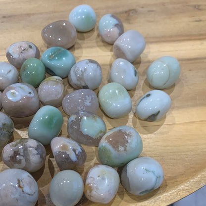 GREEN FLOWER AGATE TUMBLES