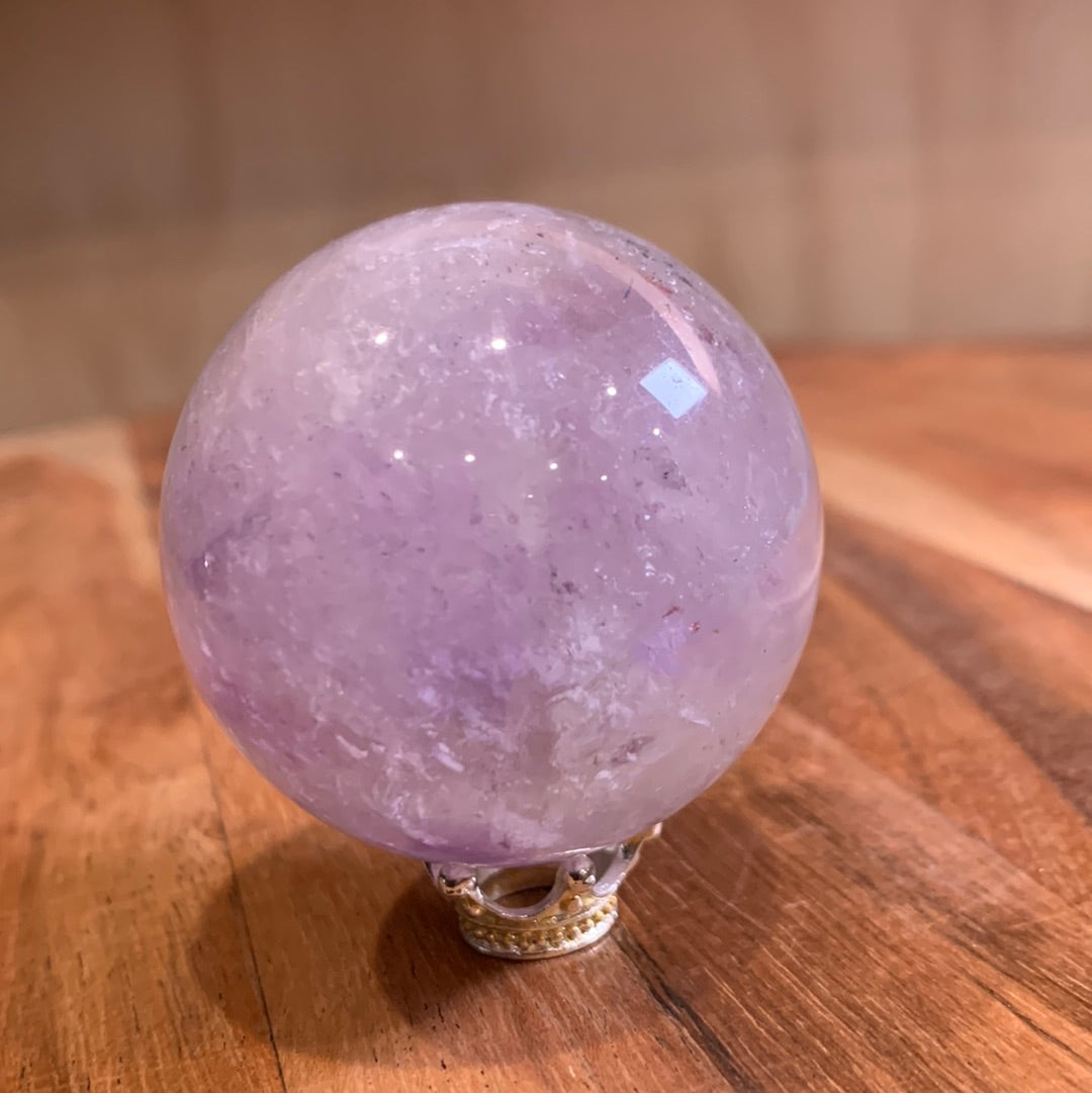 UNIQUE AMETHYST SPHERES WITH CLEAR QUARTZ