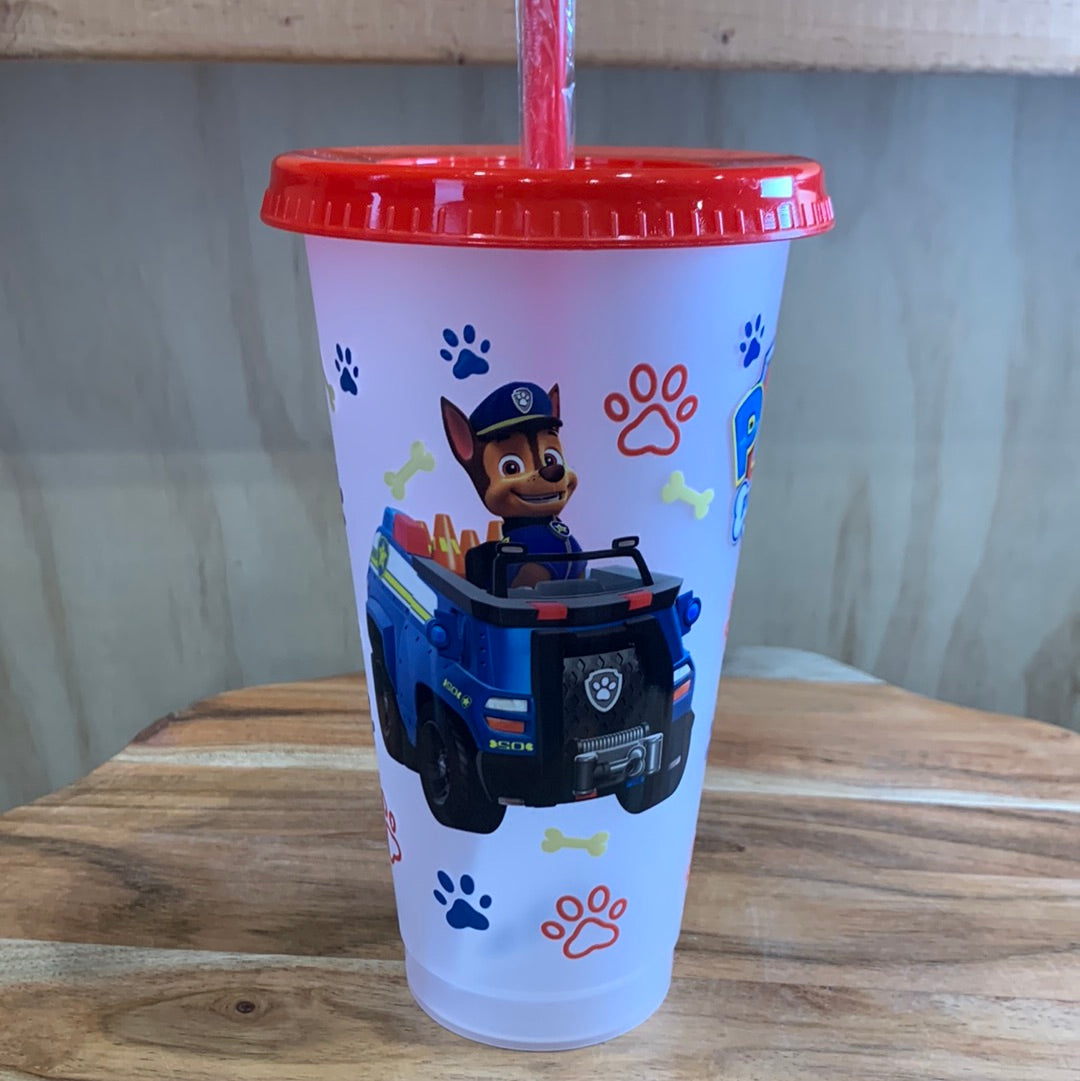 24oz BPA FREE REUSEABLE PLASTIC CUP WITH STRAW AND LID
