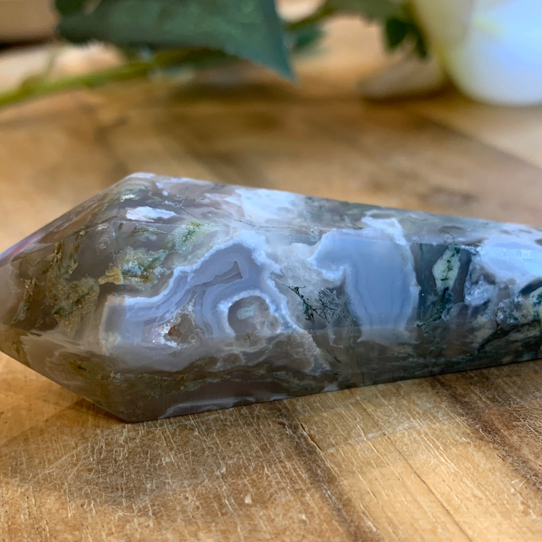 AGATE MOSS WAND (INCLUDING STAND)