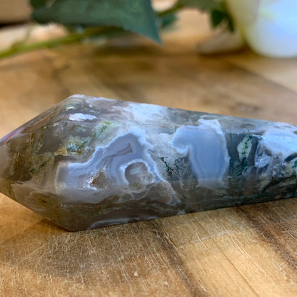 AGATE MOSS WAND (INCLUDING STAND)