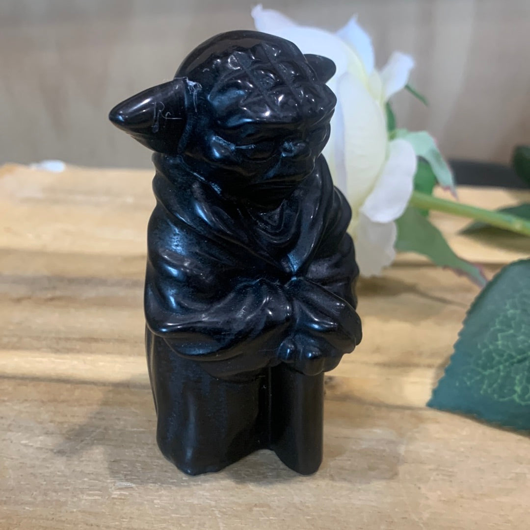 BLACK OBSIDIAN YODA (LARGE)