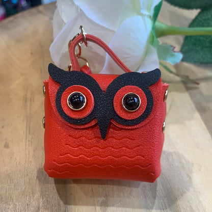 CUTE LEATHER OWL BAG KEYRINGS