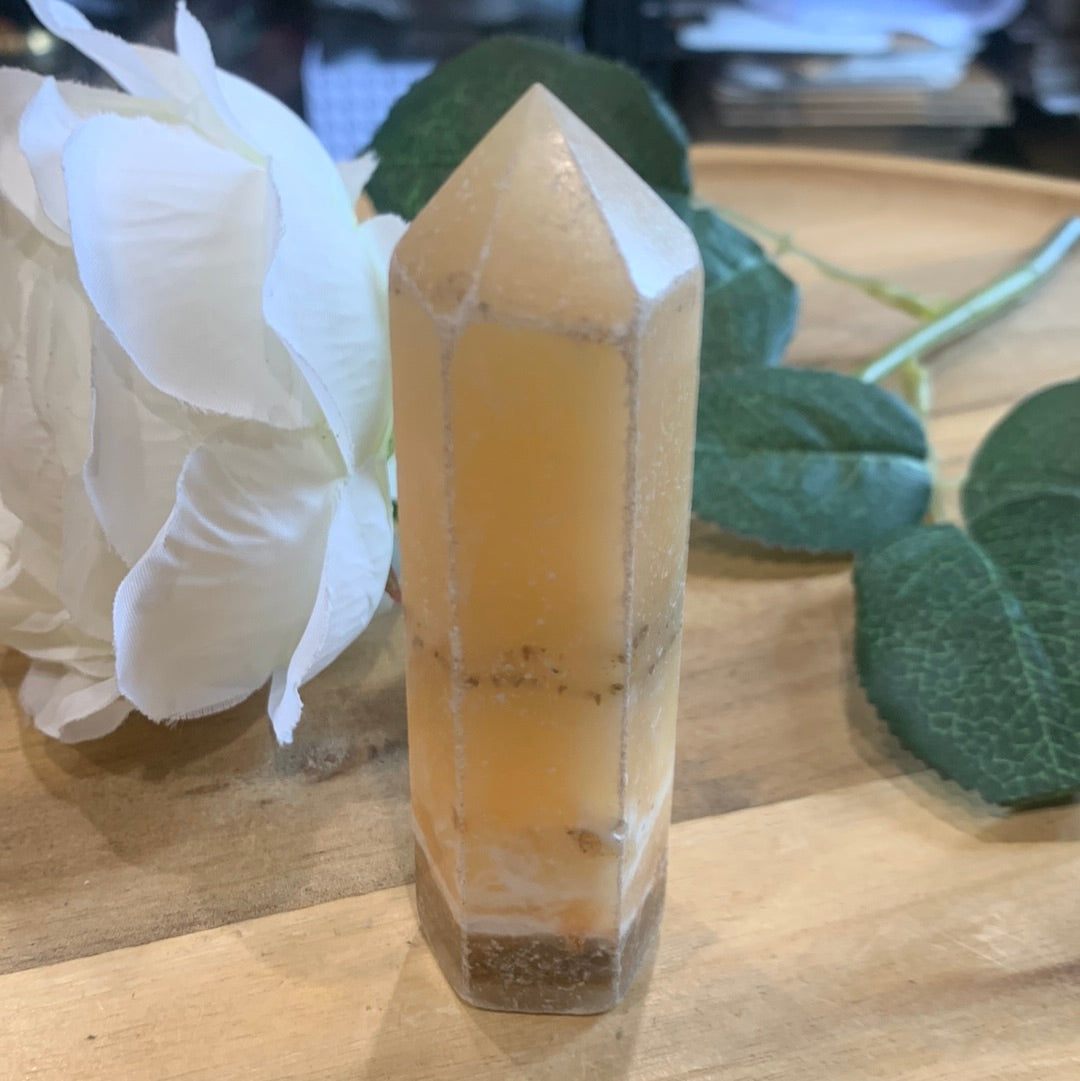 ORANGE CALCITE TOWERS NON POLISHED