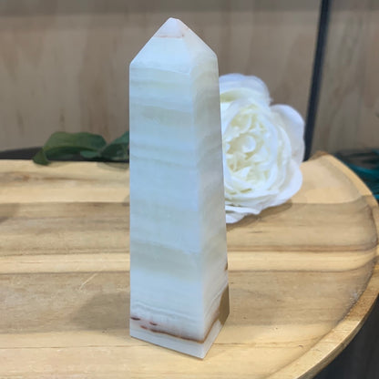 GREEN BANDED ONYX TOWERS