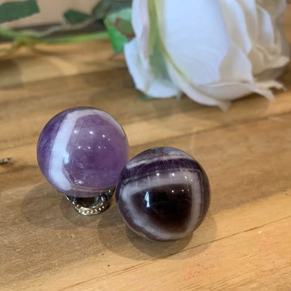 DREAM AMETHYST SPHERES (CHEVRON AMETHYST)