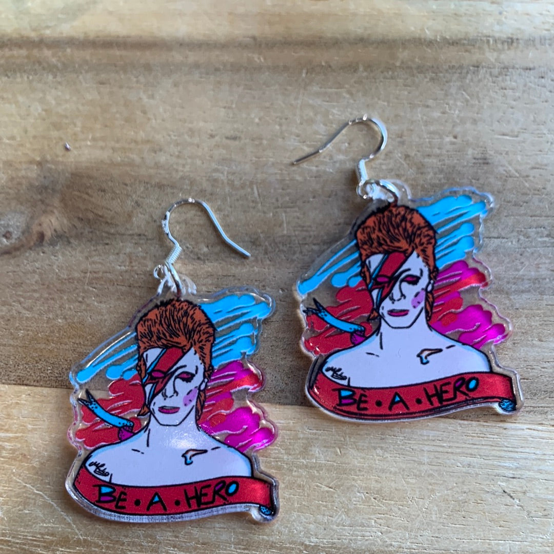 AWESOME ACRYLIC 925 STIRLING HOOK EARRINGS (NON CRYSTAL,)