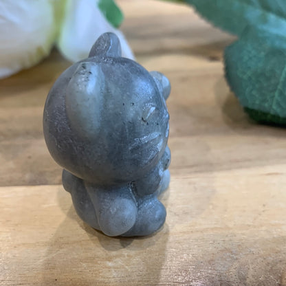 LABRADORITE LUCKY MONEY CAT (MANEKI-NEKO)