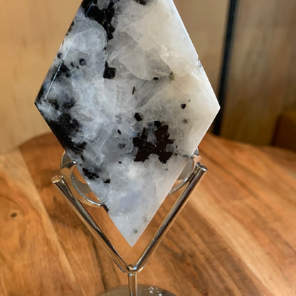 RAINBOW MOONSTONE DIAMOND ON ASTROLOGY STAND
