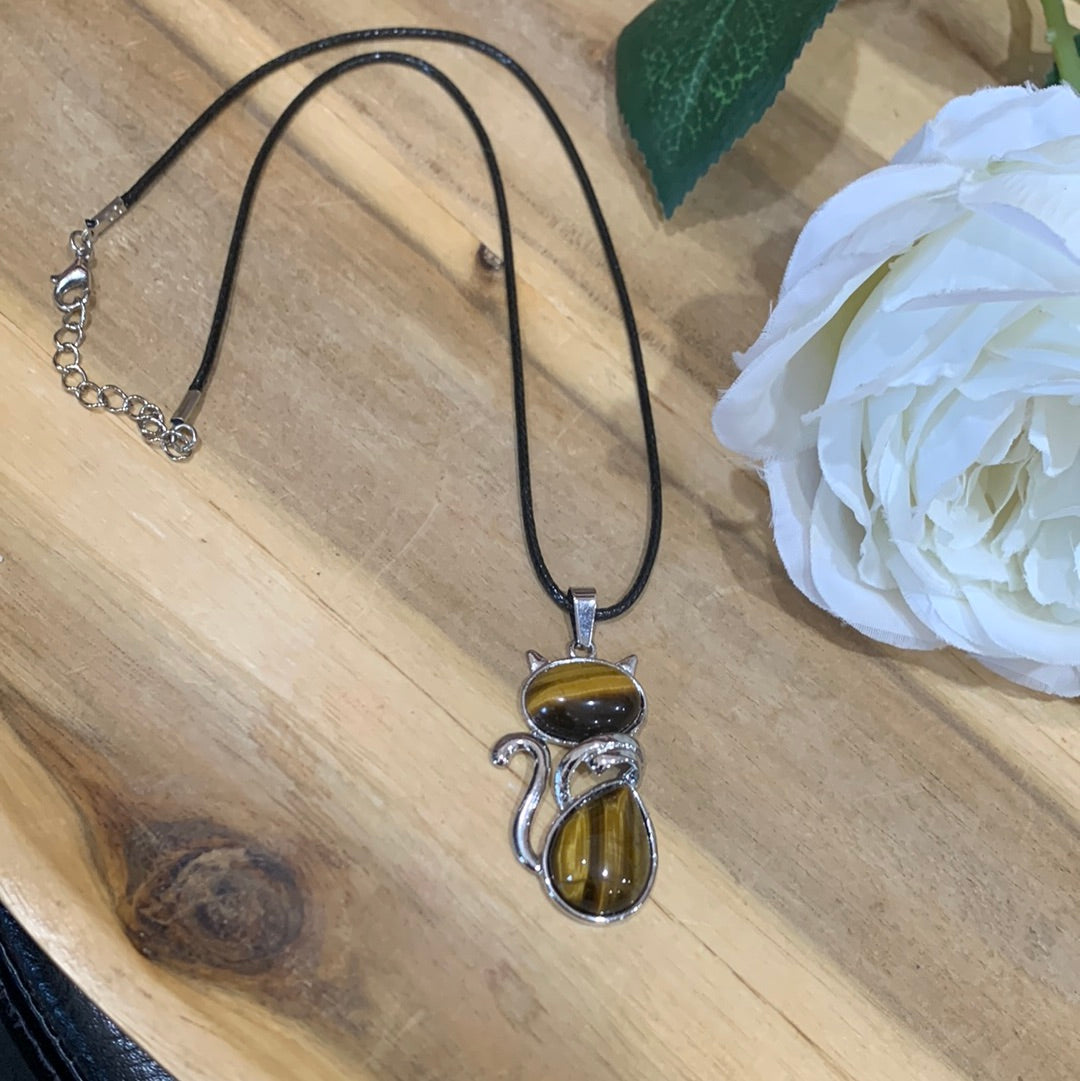 TIGERS EYE CAT PENDANT