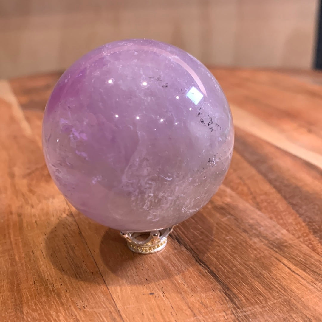 UNIQUE AMETHYST SPHERES WITH CLEAR QUARTZ