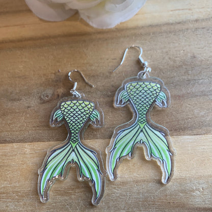 AWESOME ACRYLIC 925 STIRLING HOOK EARRINGS (NON CRYSTAL,)