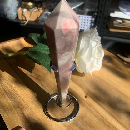 PINK OPAL WAND WITH STAND