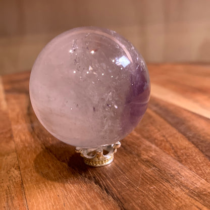 UNIQUE AMETHYST SPHERES WITH CLEAR QUARTZ